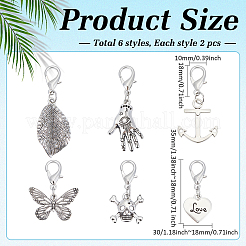 12Pcs 6 Styles Alloy Shoe Charms&nbsp;HJEW-ME0001-25