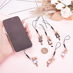 Cat & Flower Alloy Enamel Pendant Decoration&nbsp;HJEW-AB00477