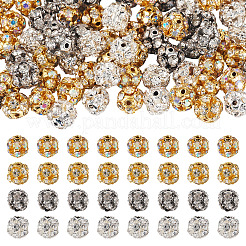 80Pcs 4 Colors Brass Rhinestone Beads&nbsp;KK-TA0002-11B