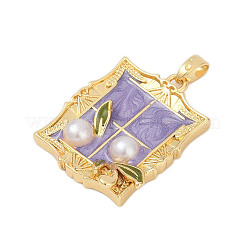 Brass Enamel Pendants&nbsp;KK-U068-12B-01G