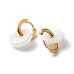 Handmade Natural White Jade Dangle Hoop Earrings&nbsp;EJEW-JE04578-05