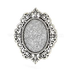 Vintage Adjustable Iron Finger Ring Components Alloy Cabochon Bezel Settings&nbsp;PALLOY-Q300-09AS-NR