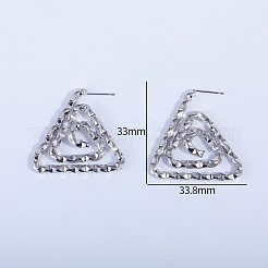 Triangle Spiral Pattern Brass Stud Earrings&nbsp;FT5549