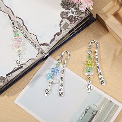3Pcs 3 Colors Zinc Alloy Hook Bookmarks&nbsp;AJEW-GL0003-53