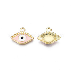 Light Gold Plated Alloy Enamel Pendants&nbsp;LS-ENAM-T009-87D-01