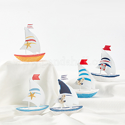 5Pcs 5 Styles Mediterranean Style Natural Wood Home Display Decorations&nbsp;AJEW-PH0001-53