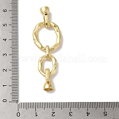 Rack Plating Brass Micro Pave Clear Cubic Zirconia Fold Over Clasps&nbsp;KK-A222-10G