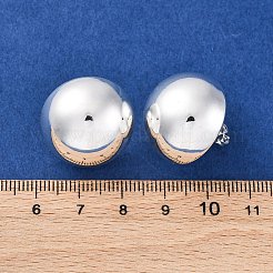 Half Round 304 Stainless Steel Stud Earrings&nbsp;EJEW-A125-80G-S