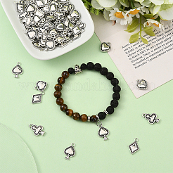 72Pcs 4 Styles Tibetan Style Alloy Pendants&nbsp;FIND-SC0019-40AS