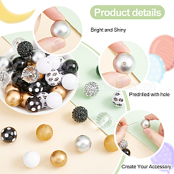 1 Set Mixed Style Acrylic Round Beads Sets&nbsp;SACR-PH0001-52D