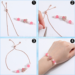 12Pcs Rack Plating Adjustable Brass Slider Bracelet Making&nbsp;KK-SP0001-80RG