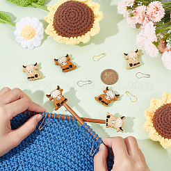 DIY Cattle Silicone Beads Knitting Needle Protectors/Knitting Needle Stoppers with Stitch Markerss&nbsp;IFIN-NB0001-55