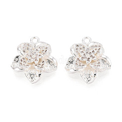 Brass Micro Pave Clear Cubic Zirconia Pendants&nbsp;KK-T077-31S