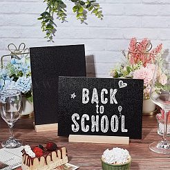2 Sets Mini Chalkboard Signs with Wood Base Stand&nbsp;AJEW-NB0003-76