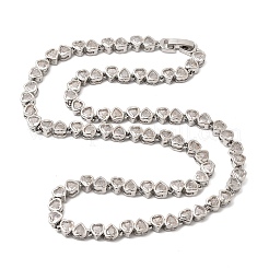 Brass Micro Pave Cubic Zirconia Geometric Tennis Necklaces&nbsp;NJEW-C121-02A-P