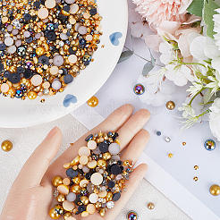 2 Bags ABS Plastic Imitation Pearl with Resin Rhinestone Cabochon&nbsp;MRMJ-SC0001-20C