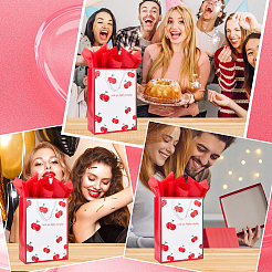1Pc Valentine's Day Themed Cherry Printed Paper Bags&nbsp;ABAG-SP0001-12