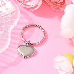 4 Pcs 304 Stainless Steel Heart Keychains&nbsp;KEYC-JKC01373