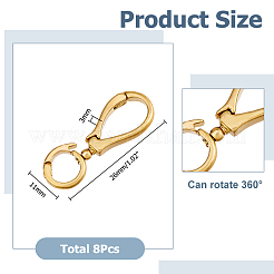 8Pcs Brass Fold Over Clasps&nbsp;FIND-HS0001-73