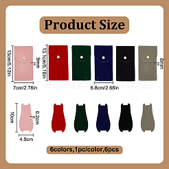 6Pcs 6 Colors Plush Cloth Watch Storage Pouches with Snap Button&nbsp;TP-DR0001-04