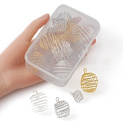 20Pcs 4 Styles Iron Wire Spiral Bead Cage Pendants&nbsp;IFIN-YW0001-88