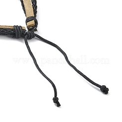 PU Leather & Waxed Cords Triple Layer Multi-strand Bracelets&nbsp;BJEW-G709-06