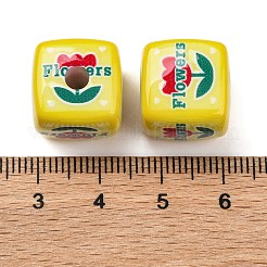 Printed Opaque Acrylic Beads&nbsp;SACR-A009-01E