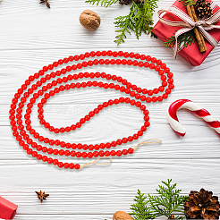 Wood Round Beads Pendant Decorations for Christmas Decorations&nbsp;HJEW-WH20003-49A