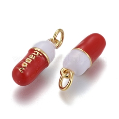 Brass Enamel Pendants&nbsp;KK-F821-51B-G