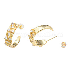 Cubic Zirconia Half Hoop  Earrings&nbsp;EJEW-N011-68
