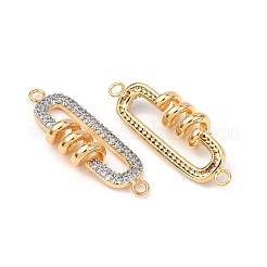 Brass Micro Pave Cubic Zirconia Connector Charms&nbsp;KK-G543-14GP-01