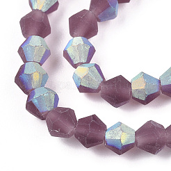 Imitate Austrian Crystal Bicone Frosted Glass Beads Strands&nbsp;LS-EGLA-A039-T4mm-MB04