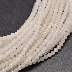 Natural White Jade Round Bead Strands&nbsp;G-P072-08-8mm