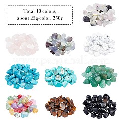 250g 10 Colors Natural & Synthetic Gemstone Beads&nbsp;G-NB0002-58