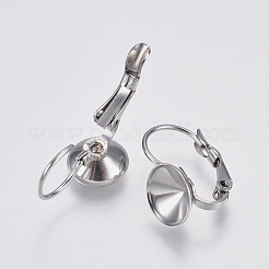 Tarnish Resistant 304 Stainless Steel Leverback Earring Settings&nbsp;LS-STAS-I097-021-8mm