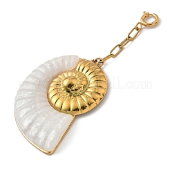 304 Stainless Steel Acrylic Conch Pendant Decorations&nbsp;STAS-K308-09G