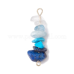 10Pcs 10 Styles Mixed Gemstone Chip Beaded Connector Charms&nbsp;PALLOY-JF02872