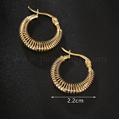 Elegant Threaded Circle 201 Stainless Steel Hoop Earrings&nbsp;RR8949