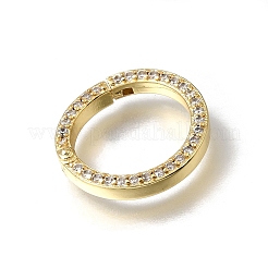 Brass Micro Pave Clear Cubic Zirconia Spring Gate Rings&nbsp;KK-C262-44G