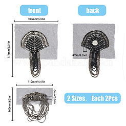 4Pcs 2 Styles Iron Fashion Tassel Epaulette&nbsp;FIND-FH0008-09