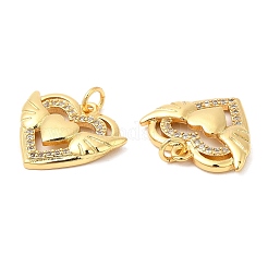 Brass Micro Pave Cubic Zirconia Pendants&nbsp;KK-P236-20G
