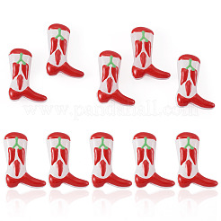 5Pcs Boot Baking Paint Glass Enamel  Beads&nbsp;LAMP-TADJ0001-08E