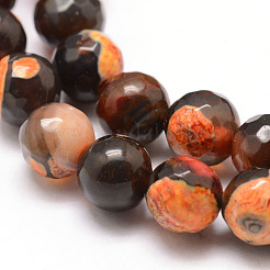 Natural Fire Crackle Agate Bead Strands&nbsp;G-K166-06F-8mm-06