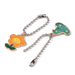 9Pcs Alloy Enamel Pendants Keychains&nbsp;HJEW-PH01493