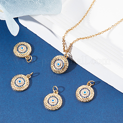 Brass Micro Pave Cubic Zirconia Pendants&nbsp;KK-BBC0003-39