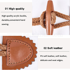 10 Pairs Acrylic & PU Imitation Leather Toggle Buckle&nbsp;DIY-CY0002-25B