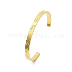 304 Stainless Steel Cuff Bangles&nbsp;BJEW-P348-02E-G