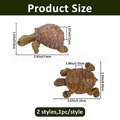 2Pcs 2 Styles Resin Tortoise Display Decoration&nbsp;DJEW-FH0008-52