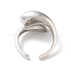 Rack Plating Brass with Clear Cubic Zirconia Open Cuff Rings&nbsp;RJEW-M158-06P