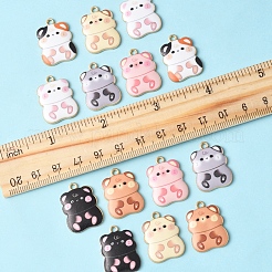 14Pcs 7 Colors Rack Plating Alloy Enamel Pendants&nbsp;ENAM-FS0002-35